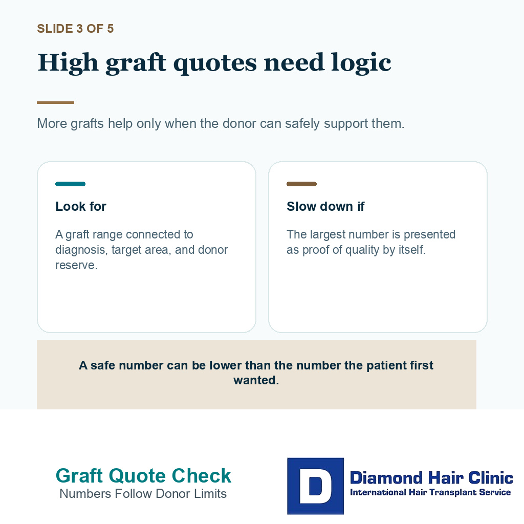 Clinic claim check slide 3 about high graft quote logic