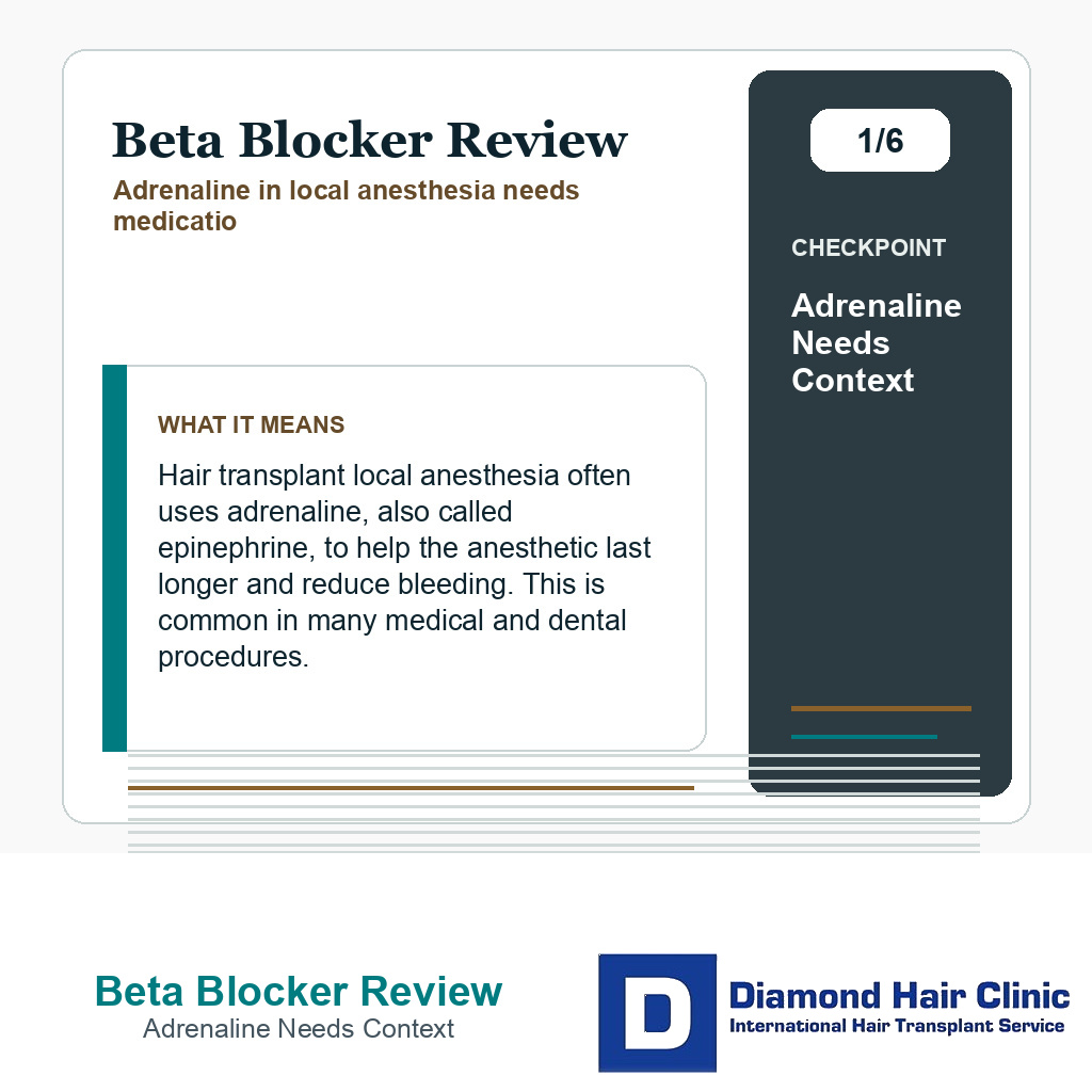 Beta Blocker Review carousel slide about adrenaline needs context