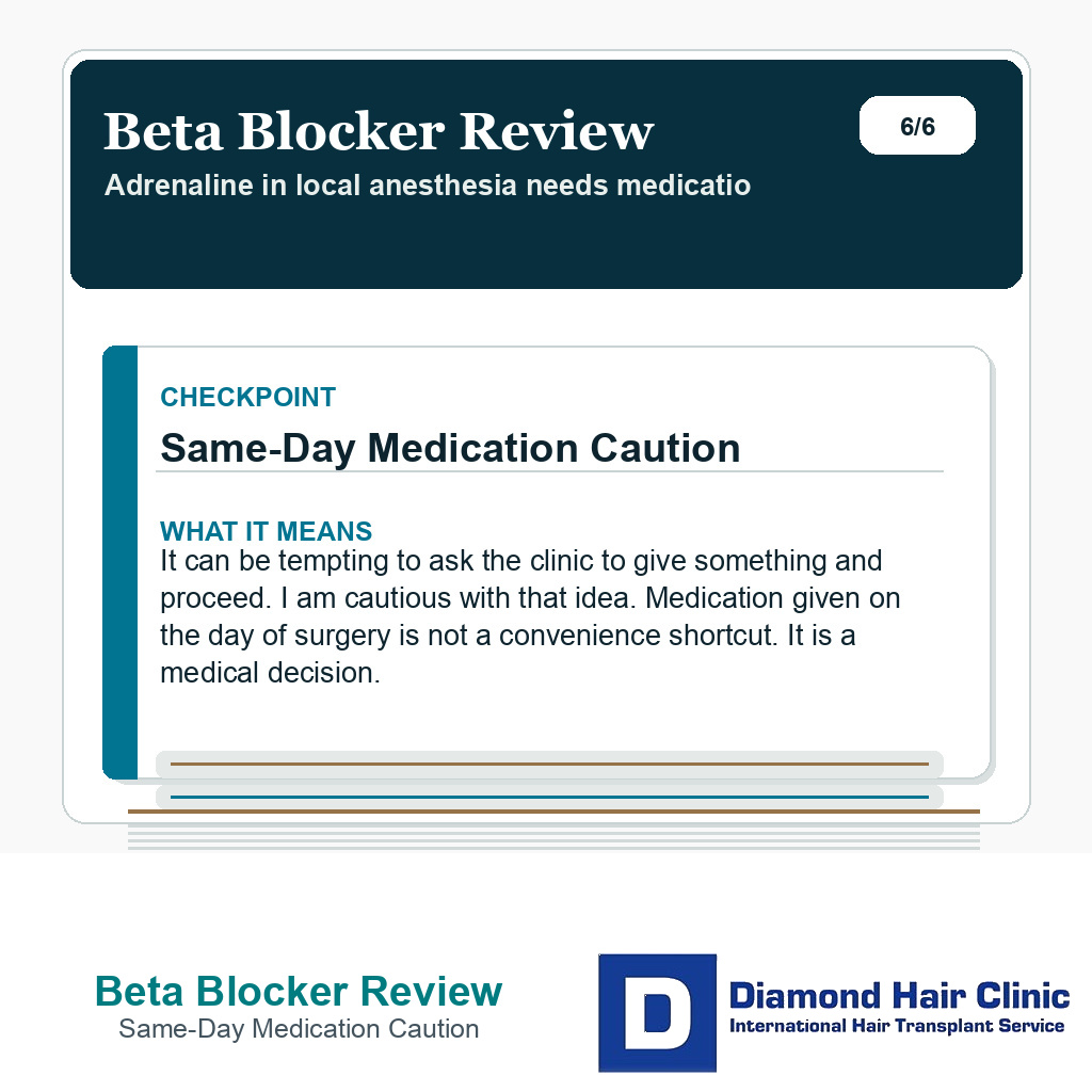 Beta Blocker Review carousel slide about same day medication caution