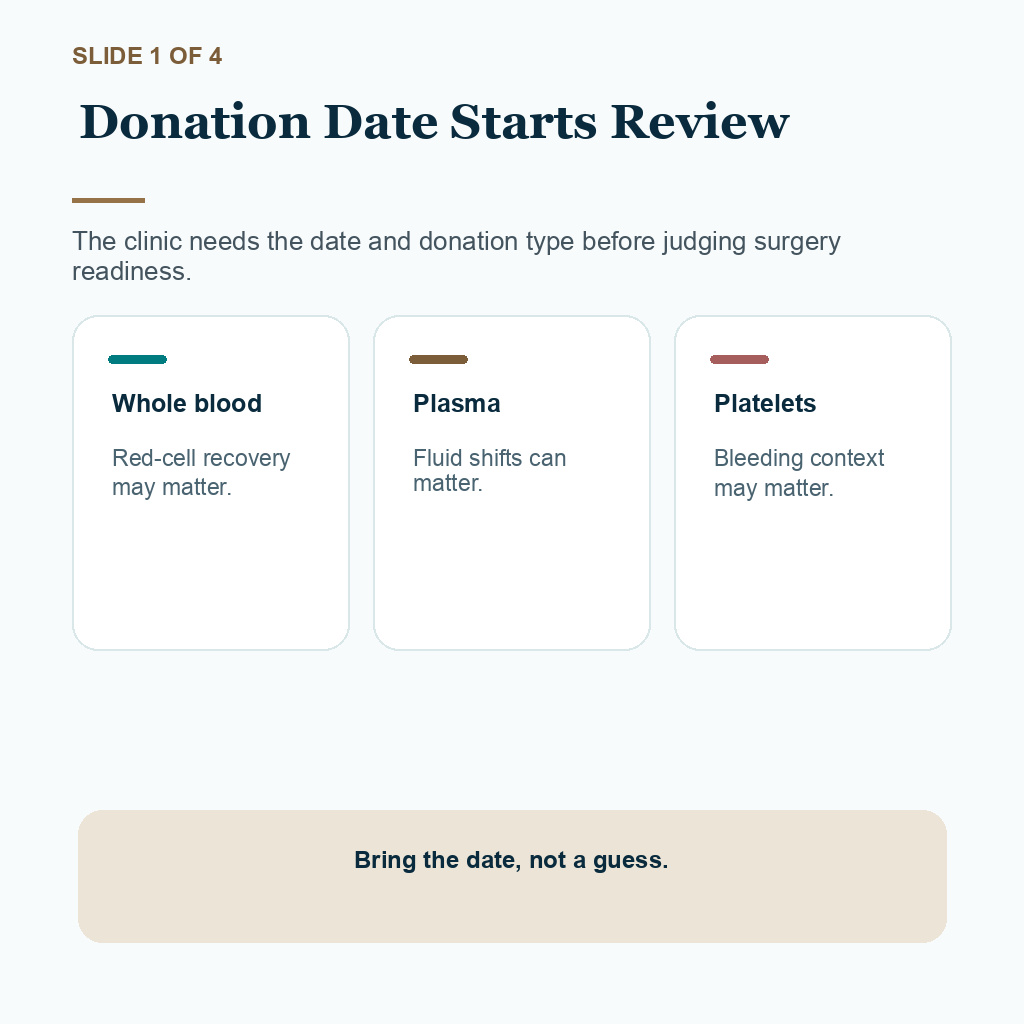 Diamond Hair Clinic support carousel slide 1 of 4 showing donation date starts review before FUE