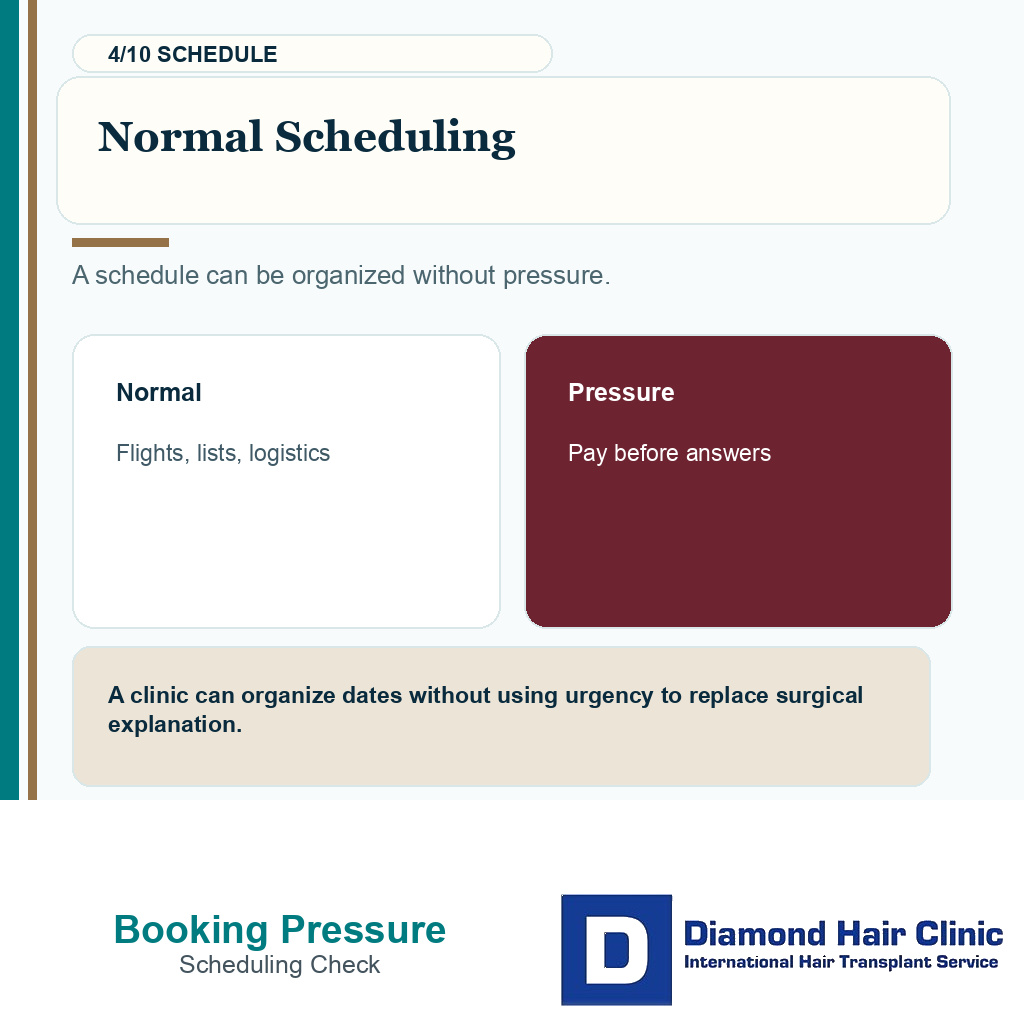 Booking pressure carousel slide 4 separating normal scheduling from pressure