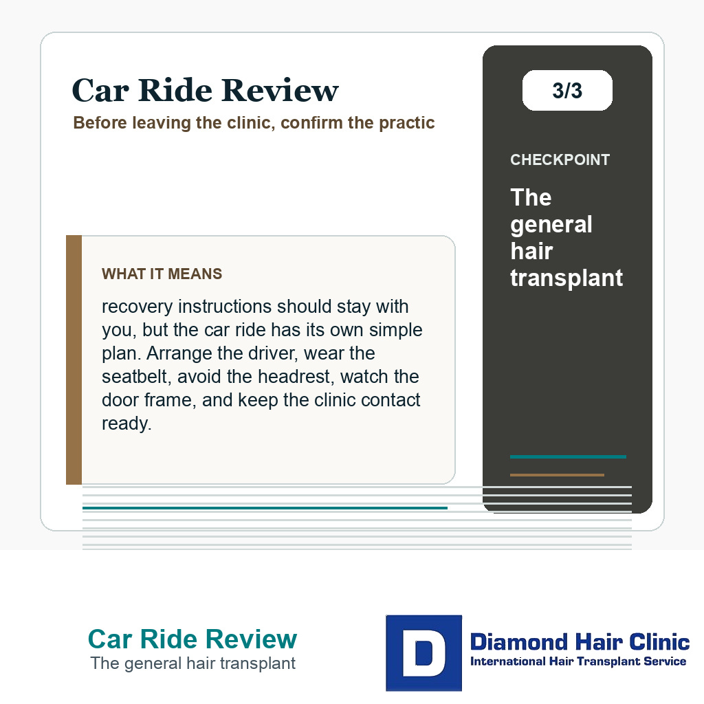 Car Ride Review carousel slide about the general hair transplant
