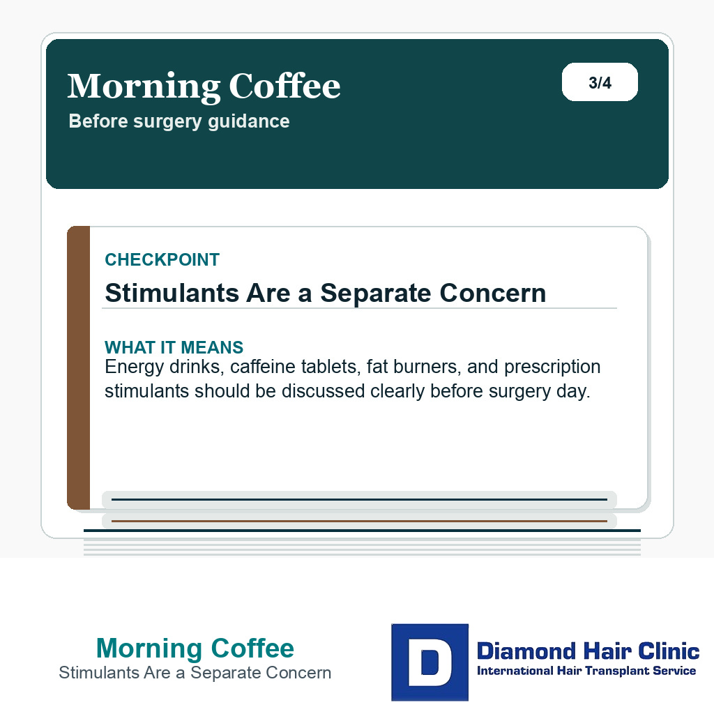 Morning Coffee carousel slide about stimulants are a separate concern