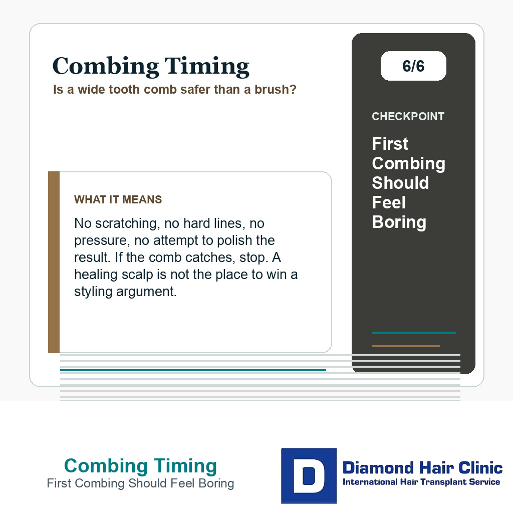 Combing Timing carousel slide about first combing should feel boring
