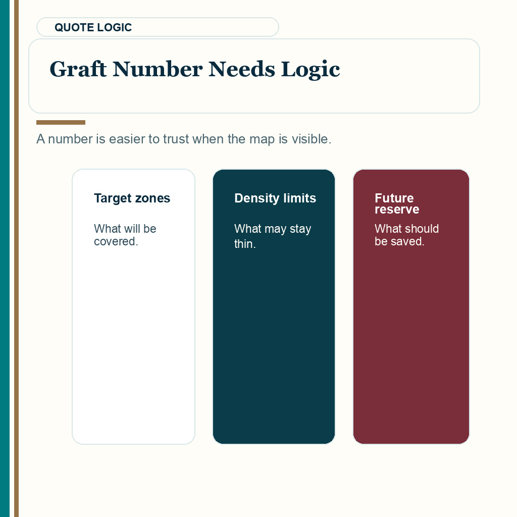 Consultation fee slide 4 showing why graft numbers need logic