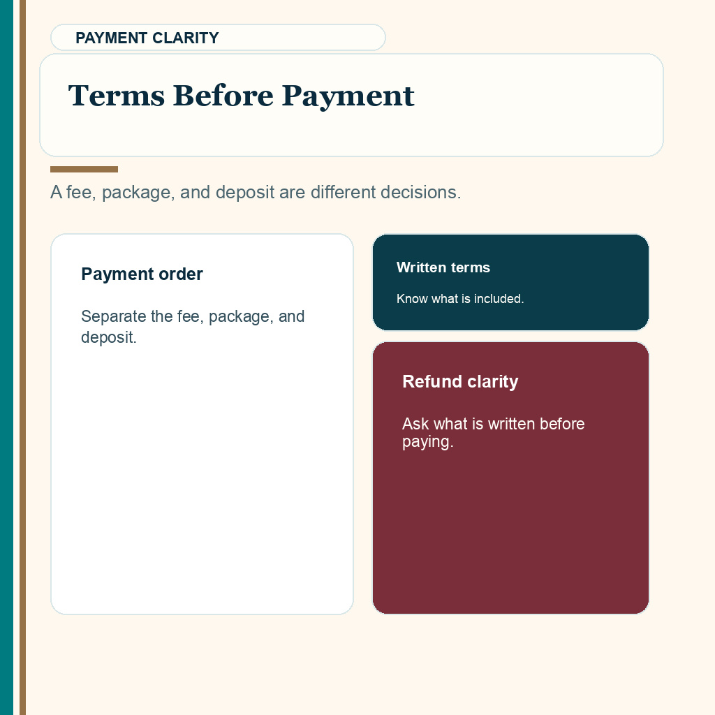 Consultation fee slide 9 explaining terms before payment