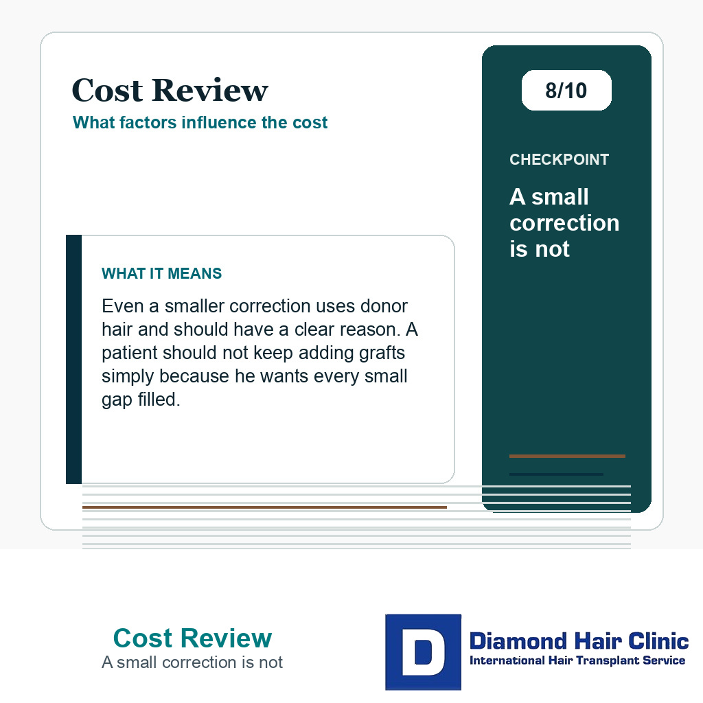 Cost Review carousel slide about a small correction is not