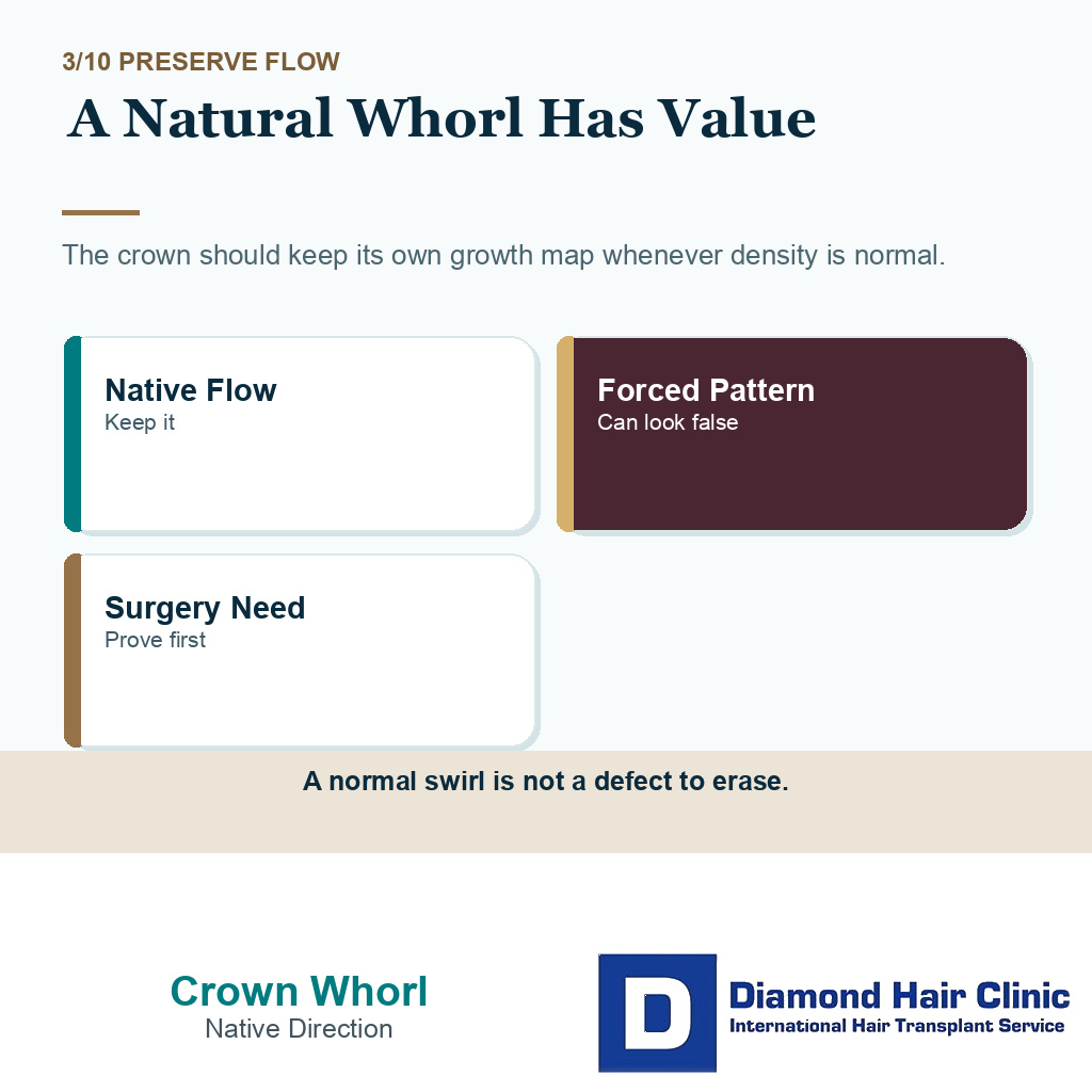 Cowlick crown whorl carousel slide 3 explaining natural whorl value