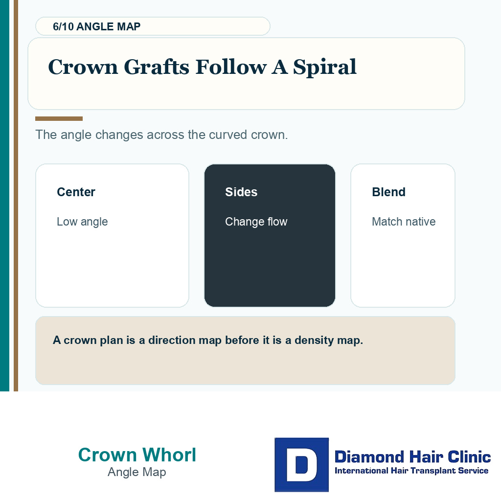 Cowlick crown whorl carousel slide 6 explaining crown grafts follow a spiral