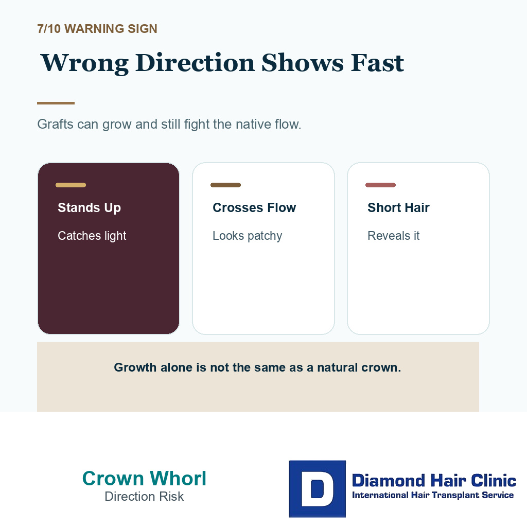 Cowlick crown whorl carousel slide 7 explaining wrong direction shows fast
