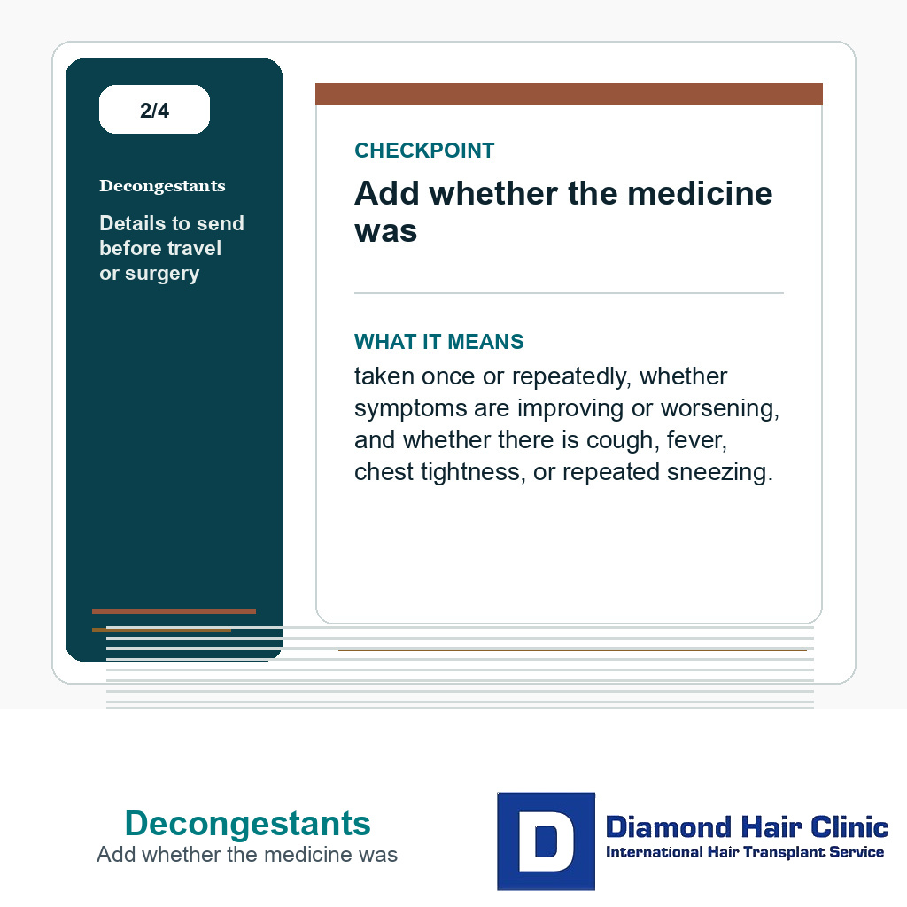 Decongestants carousel slide about add whether the medicine was