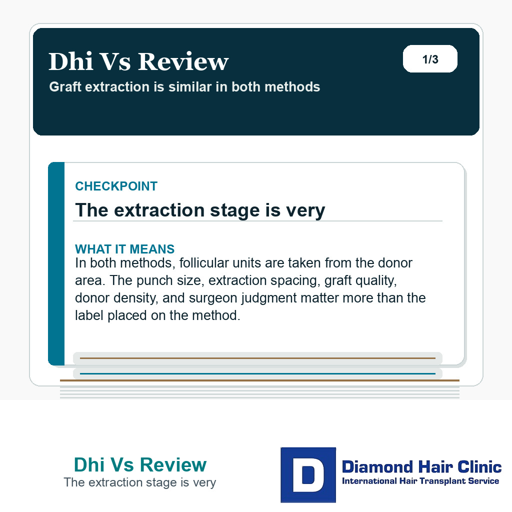 Dhi Vs Review carousel slide about the extraction stage is very