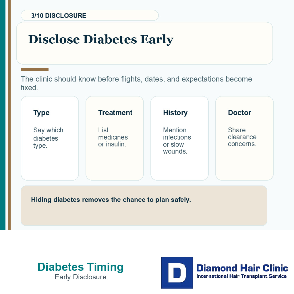 Diabetes control carousel slide 3 explaining disclose early