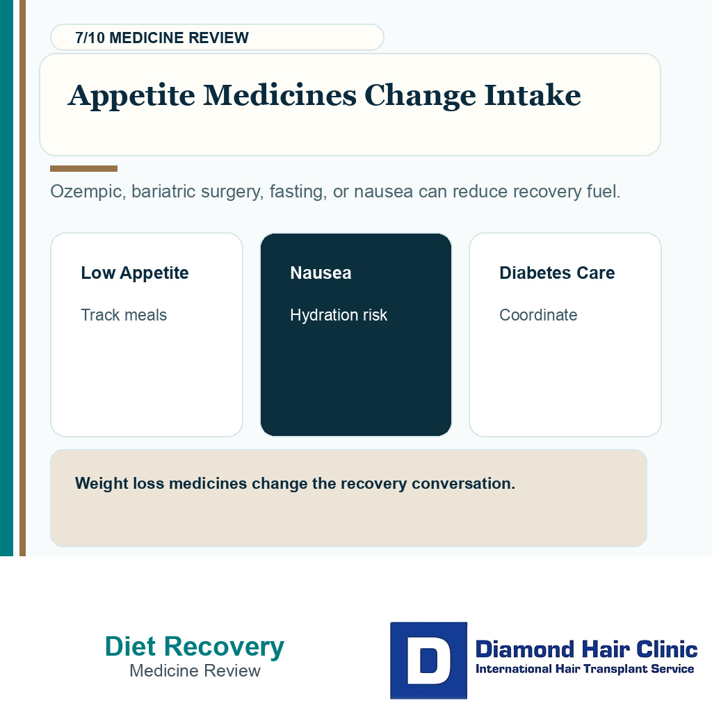 Dieting recovery carousel slide 7 explaining appetite medicines change intake