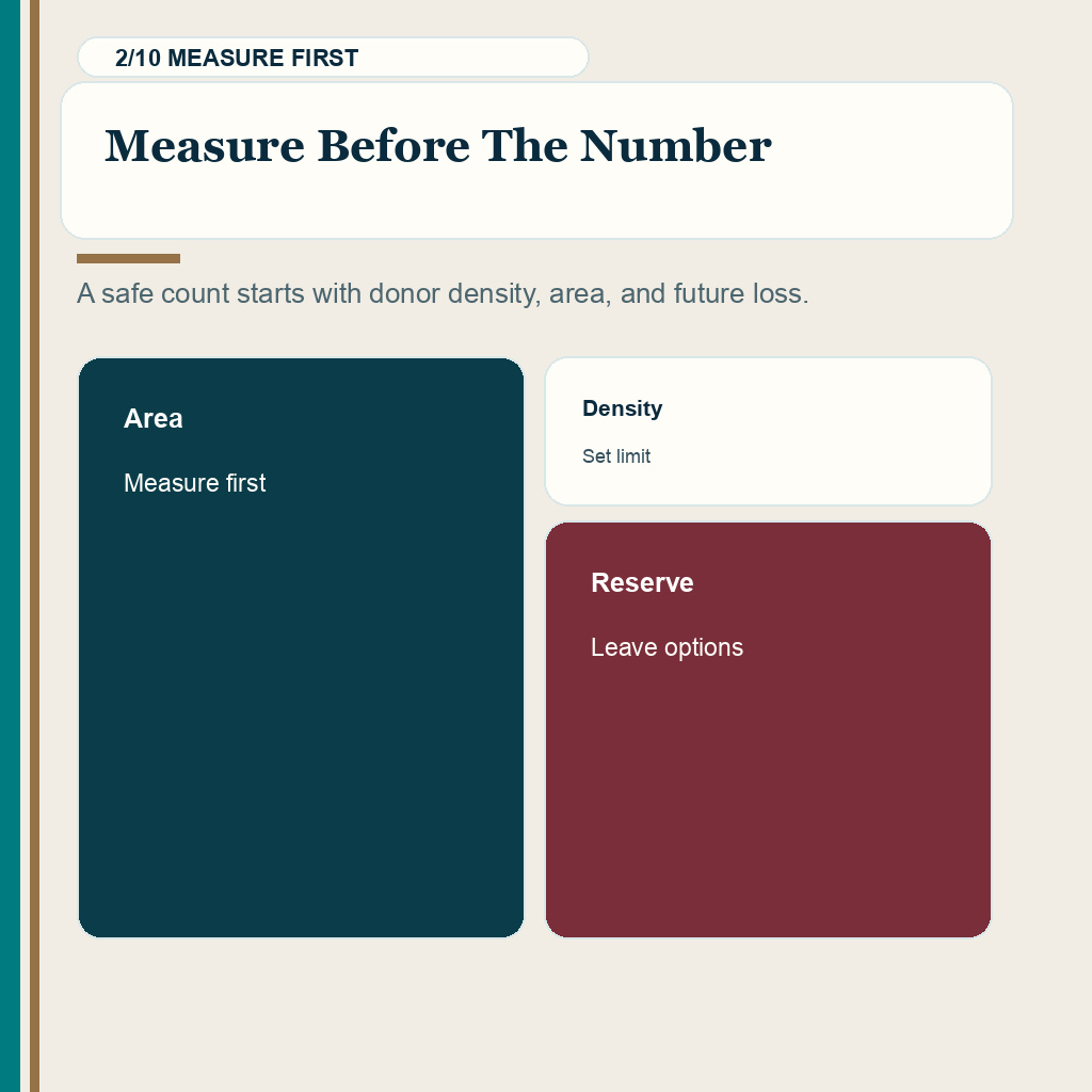 Donor area overharvesting safety slide 2 explaining measure before the number