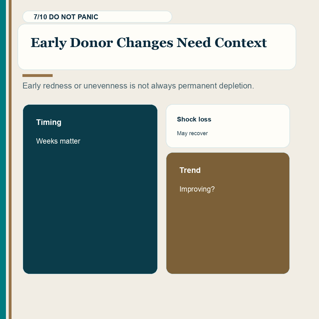 Donor area overharvesting safety slide 7 explaining early donor changes need context