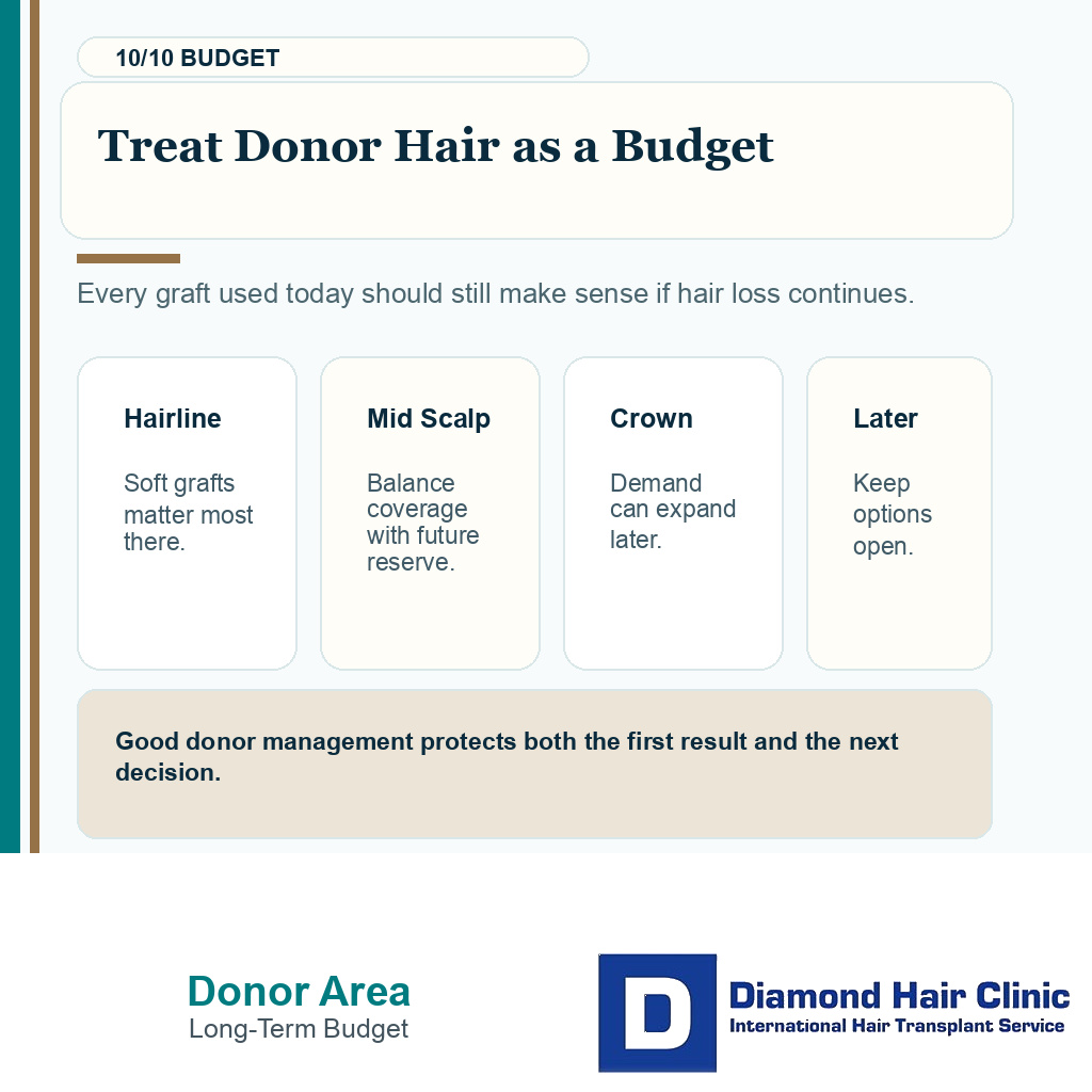 Donor area carousel slide 10 explaining long-term donor budgeting