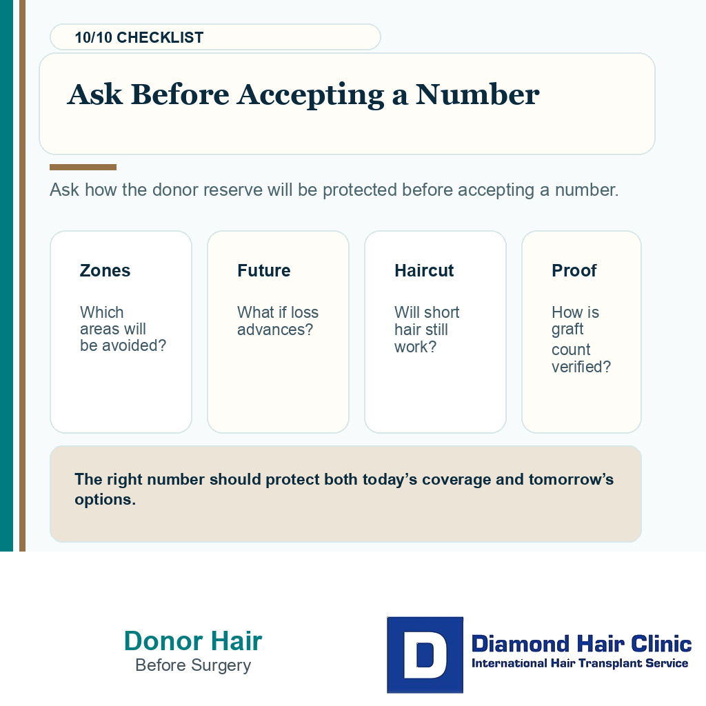Donor hair permanence carousel slide 10 explaining ask before accepting a number