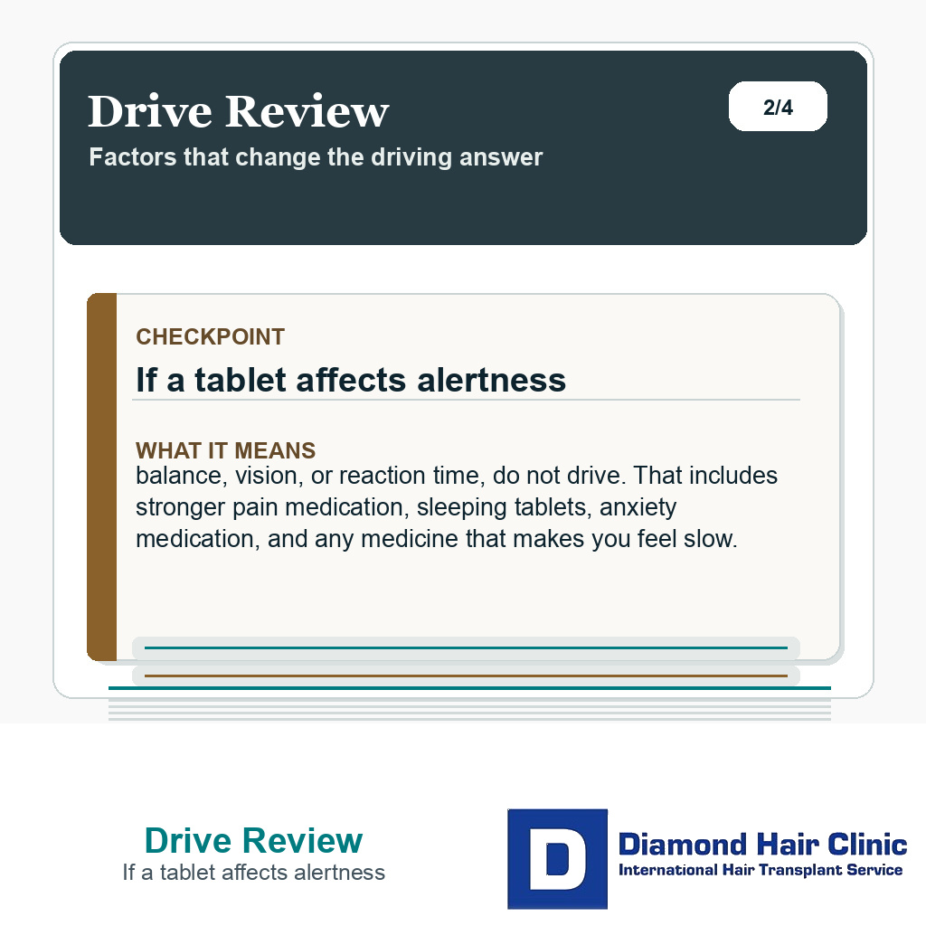 Drive Review carousel slide about if a tablet affects alertness