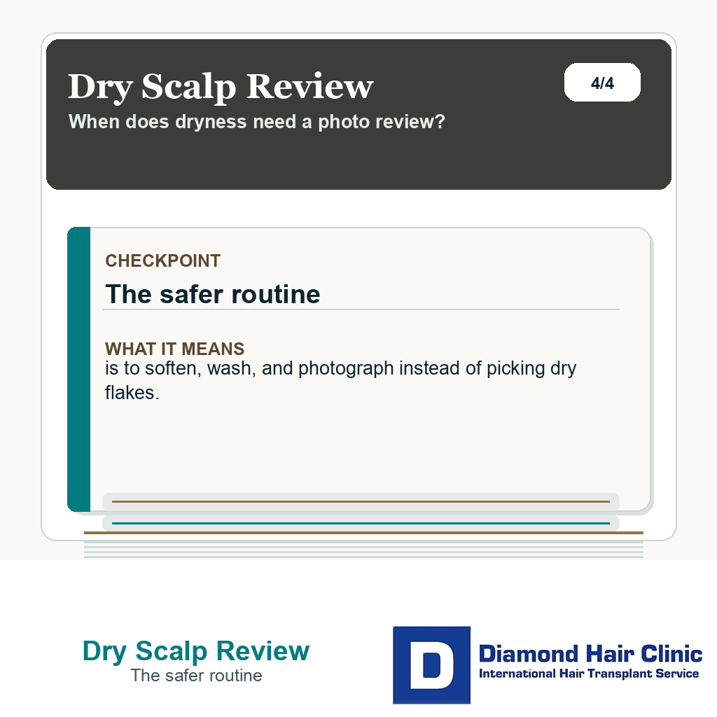Dry Scalp Review carousel slide about the safer routine