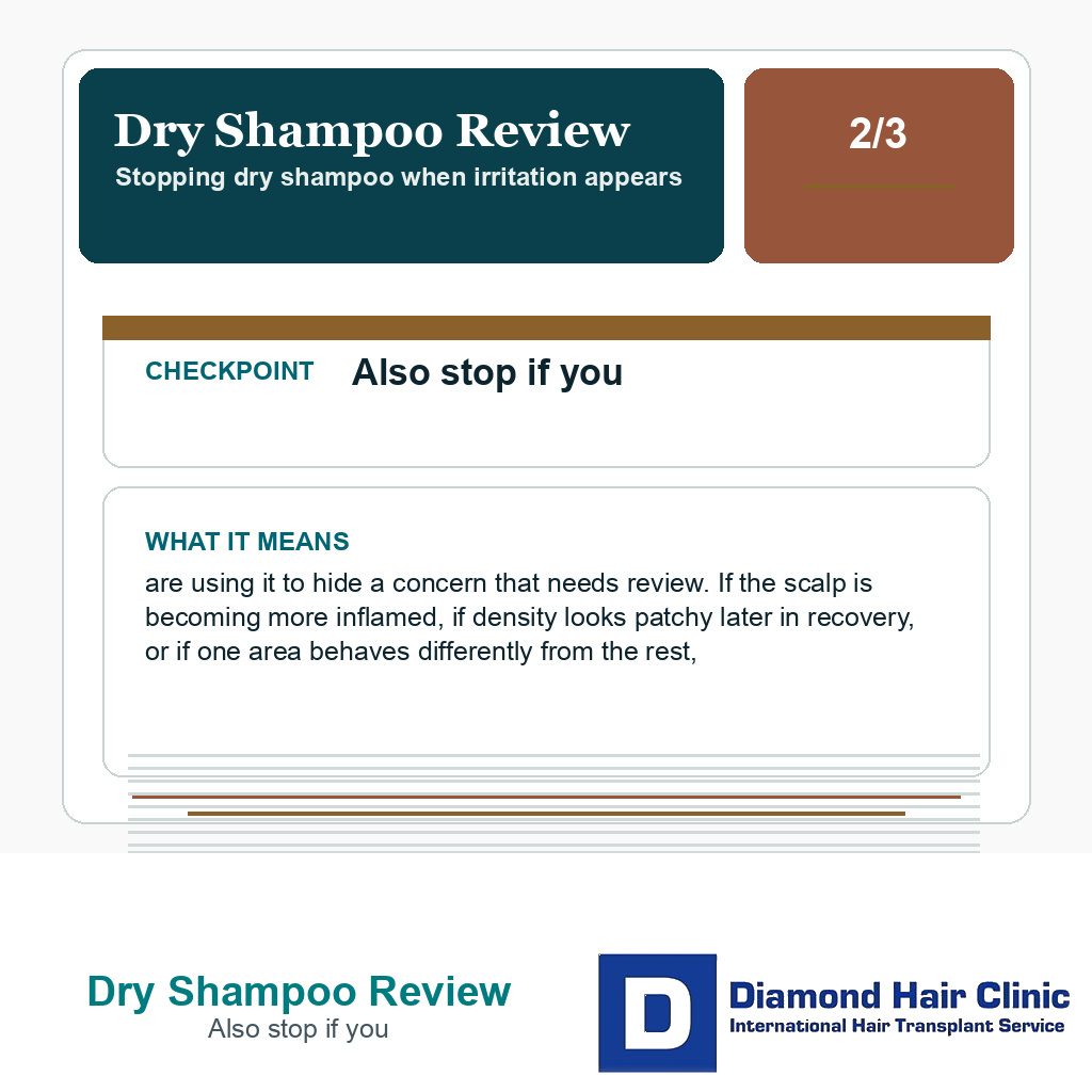 Dry Shampoo Review carousel slide about also stop if you