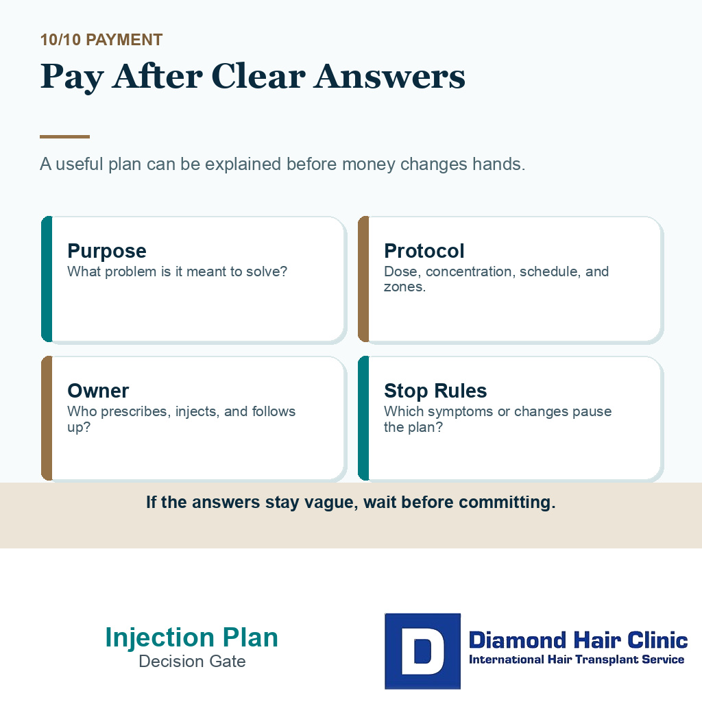 Dutasteride injections carousel slide 10 listing answers needed before payment