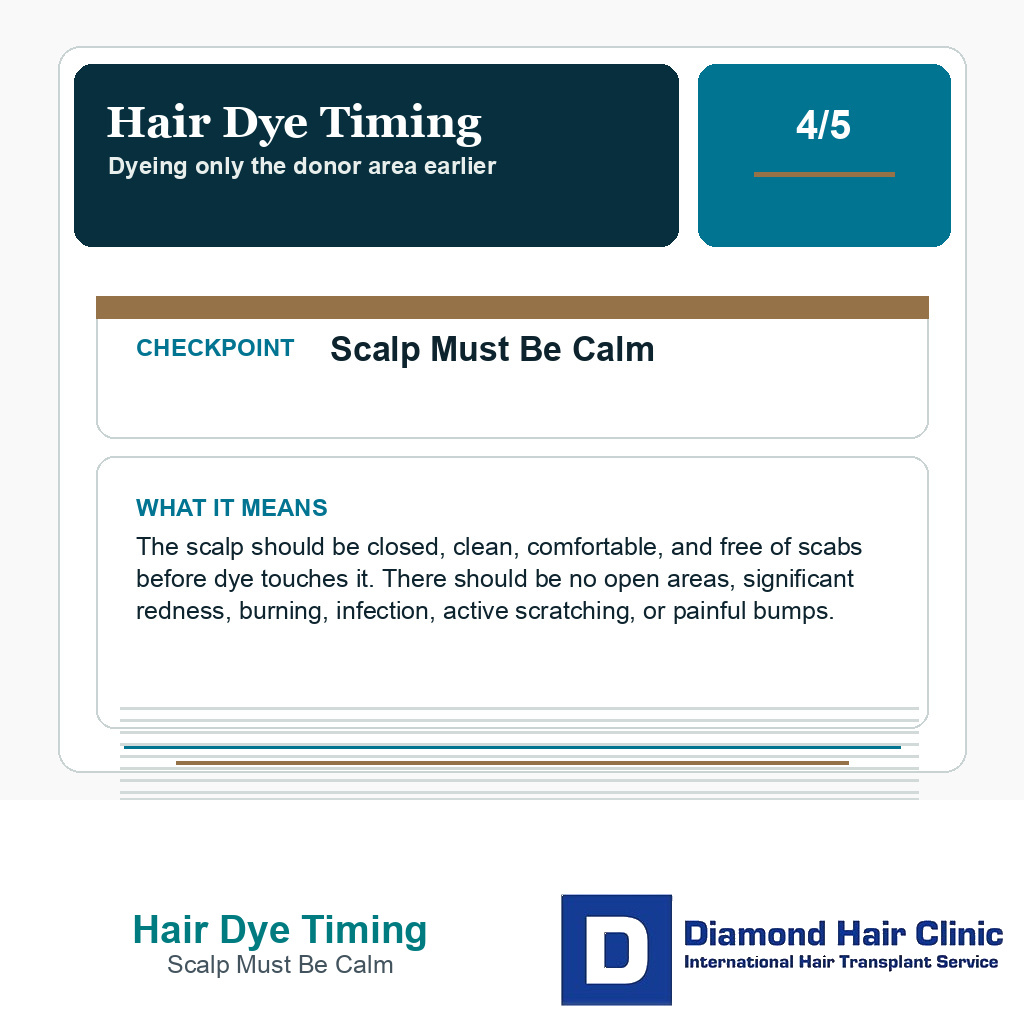 Hair Dye Timing carousel slide about scalp must be calm
