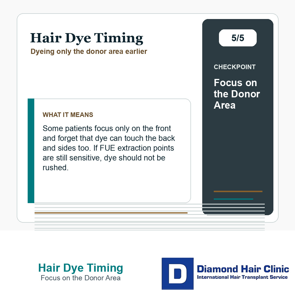 Hair Dye Timing carousel slide about focus on the donor area