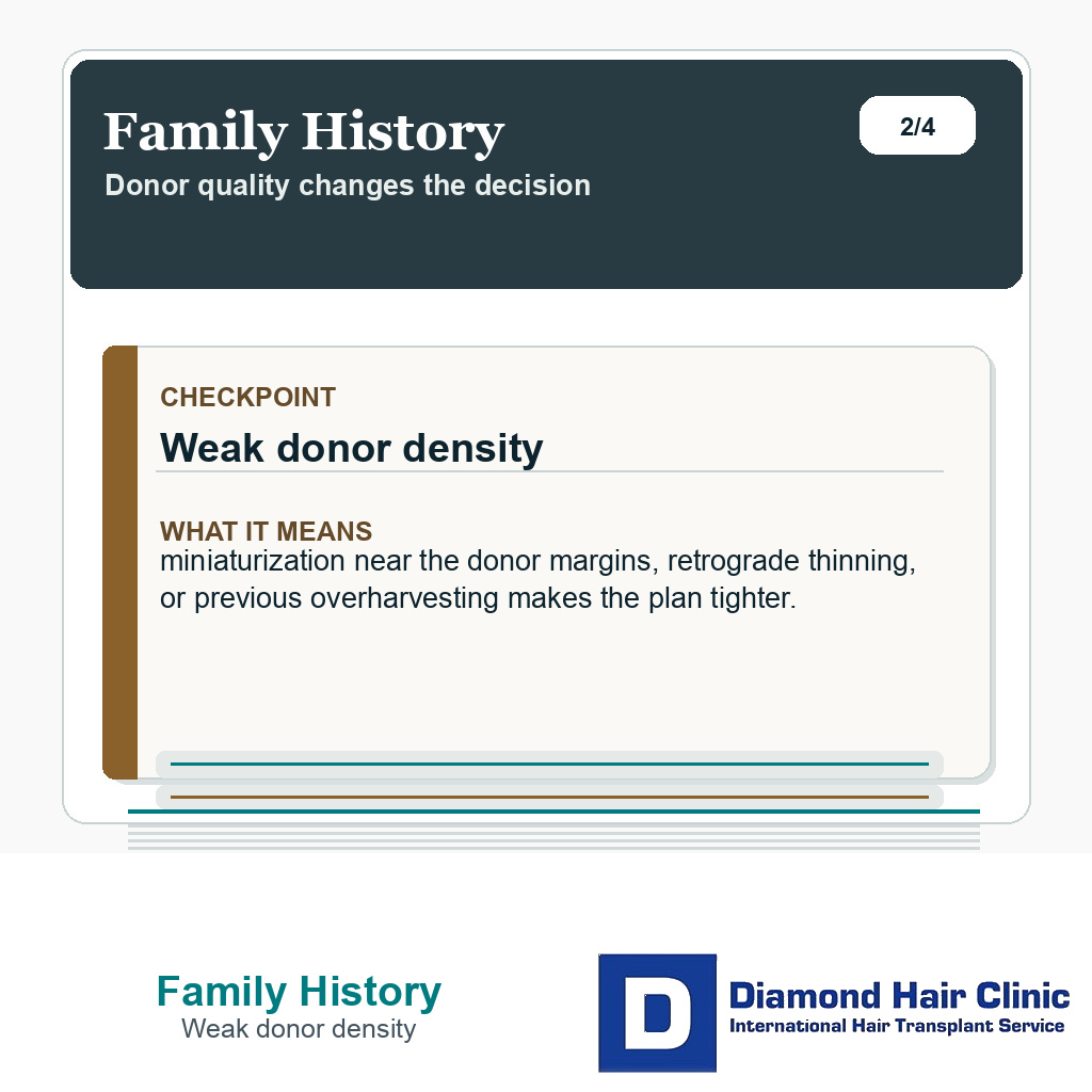 Family History carousel slide about weak donor density