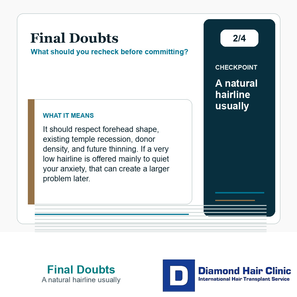 Final Doubts carousel slide about a natural hairline usually