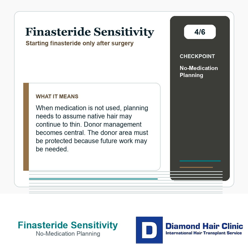 Finasteride Sensitivity carousel slide about no medication planning