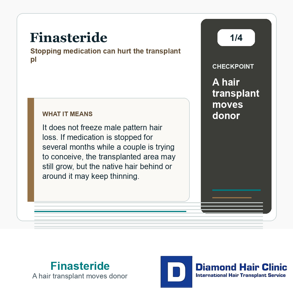 Finasteride carousel slide about a hair transplant moves donor