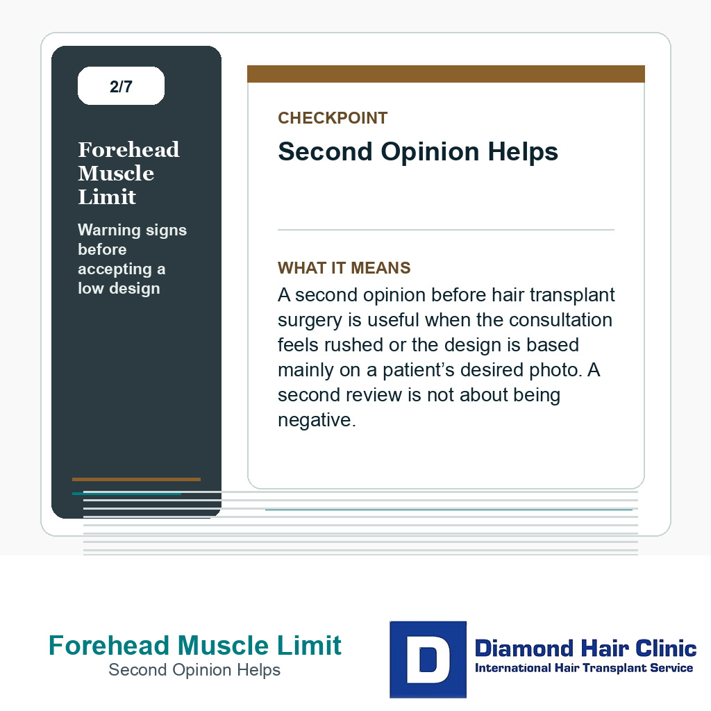 Forehead Muscle Limit carousel slide about second opinion helps