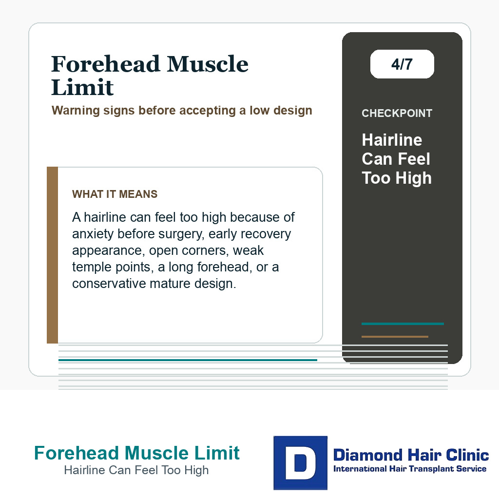 Forehead Muscle Limit carousel slide about hairline can feel too high