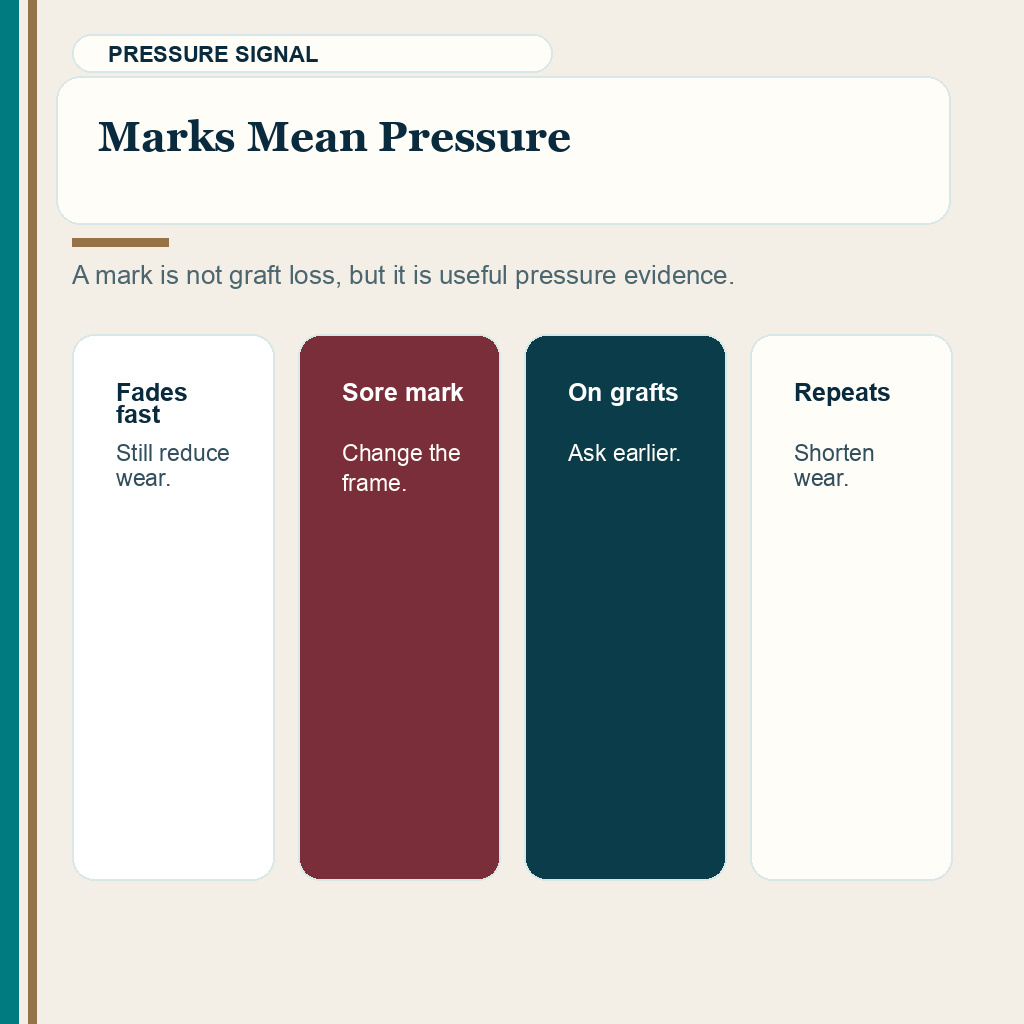 Glasses after hair transplant slide 4 explaining temple marks and frame pressure