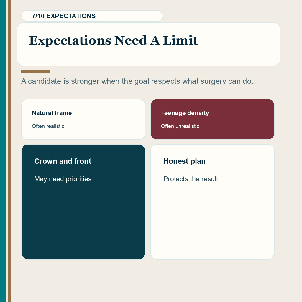 Good hair transplant candidate slide 7 explaining expectations need realistic limits