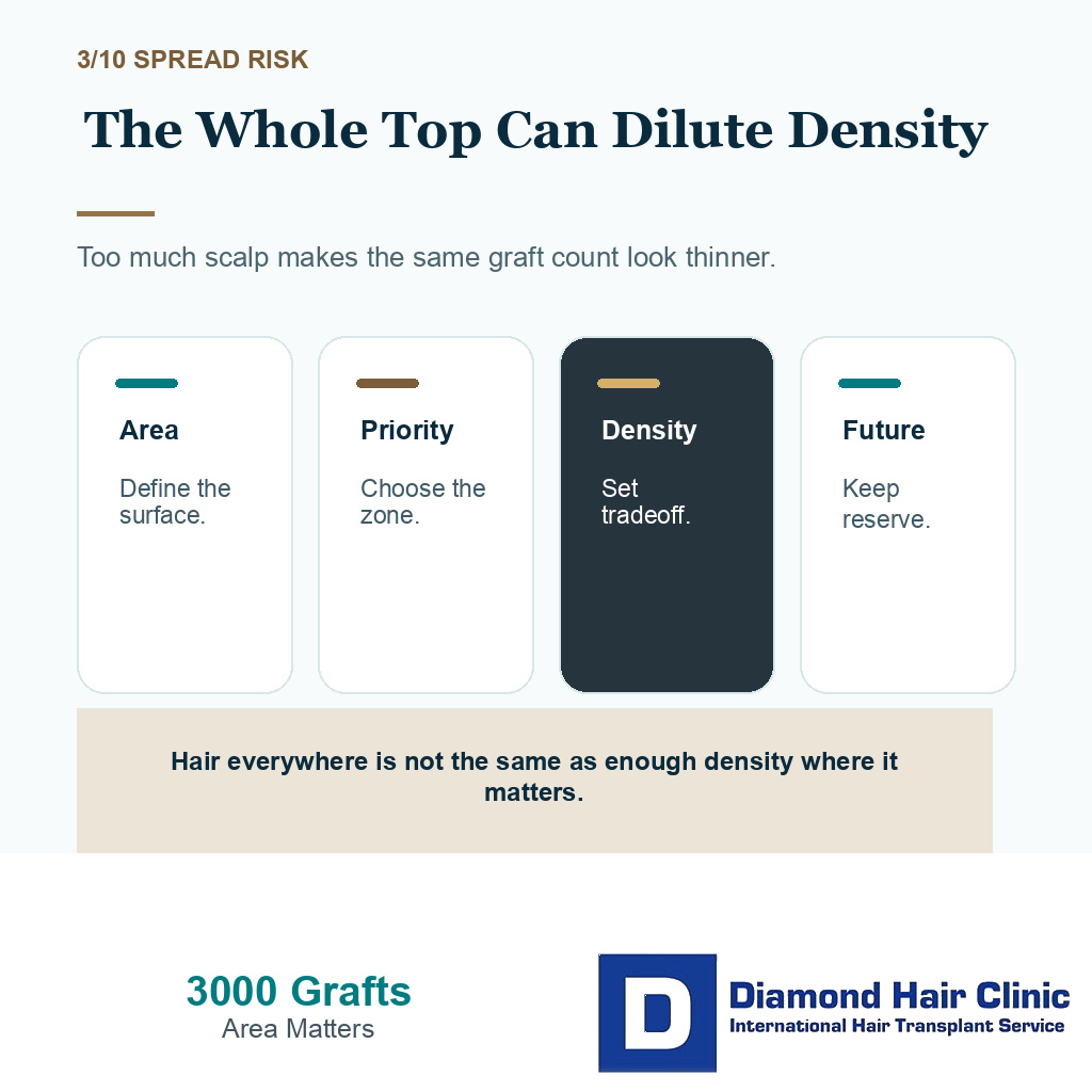 3000 graft coverage carousel slide 3 explaining the whole top can dilute density