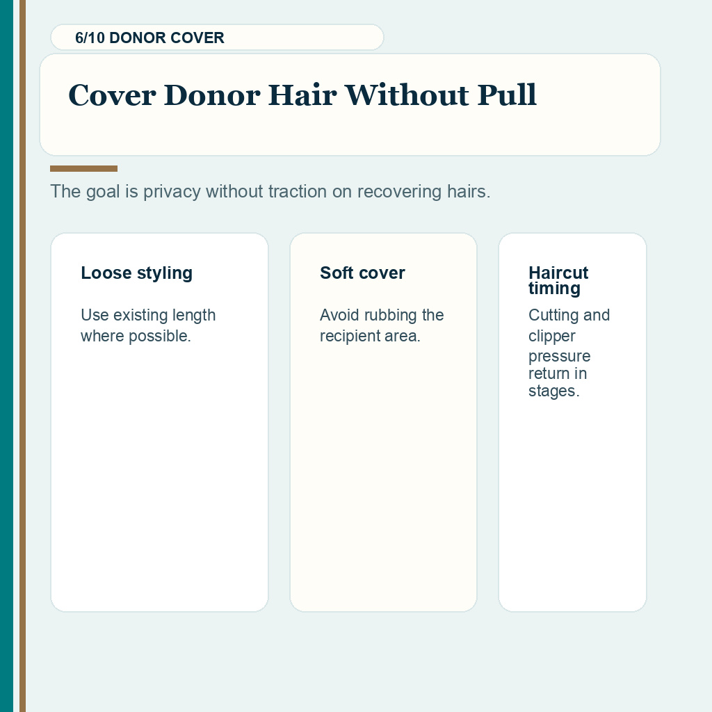 Hair extensions after FUE favorite no strip carousel v3 slide 6 explaining cover without pull
