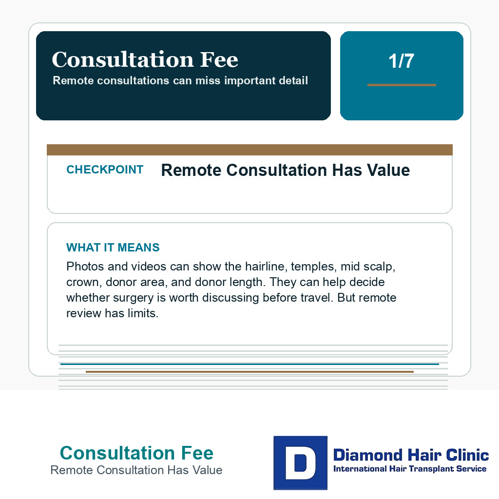 Consultation Fee carousel slide about remote consultation has value