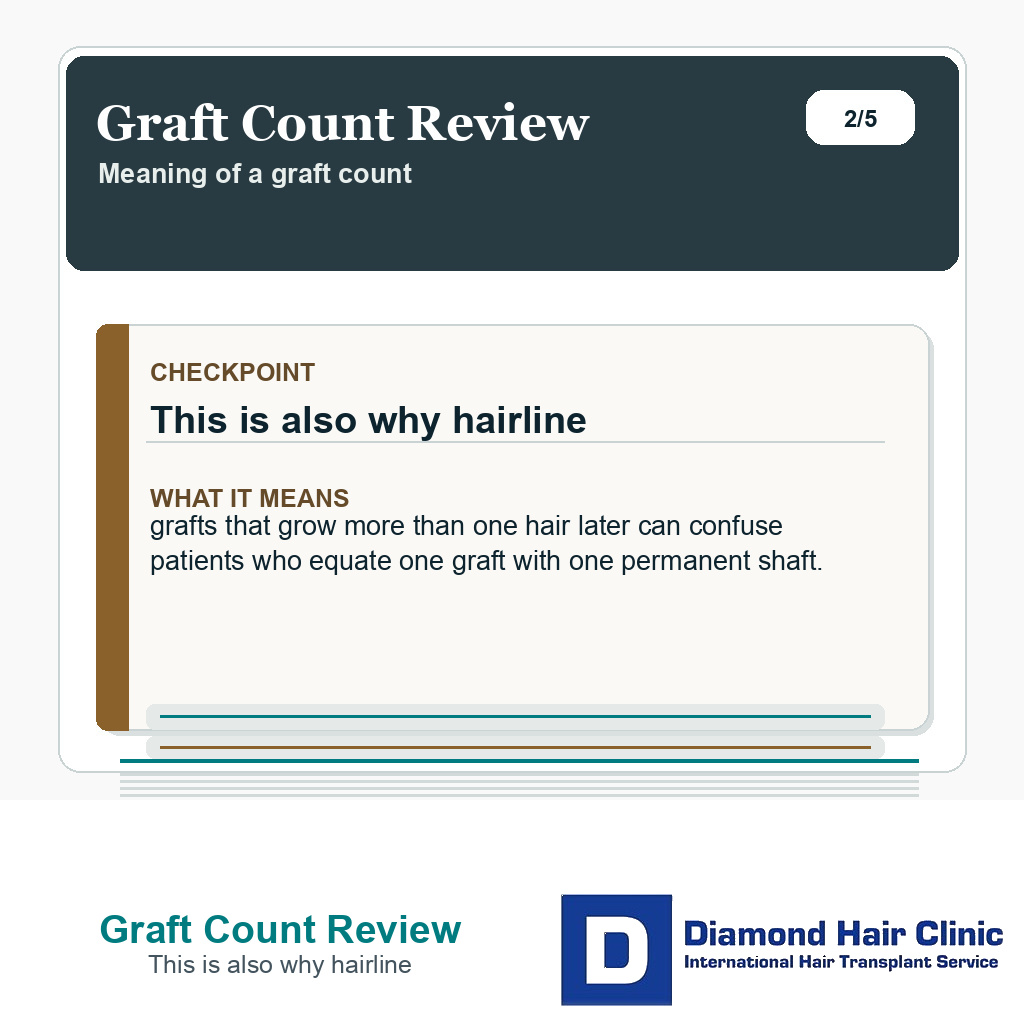 Graft Count Review carousel slide about this is also why hairline
