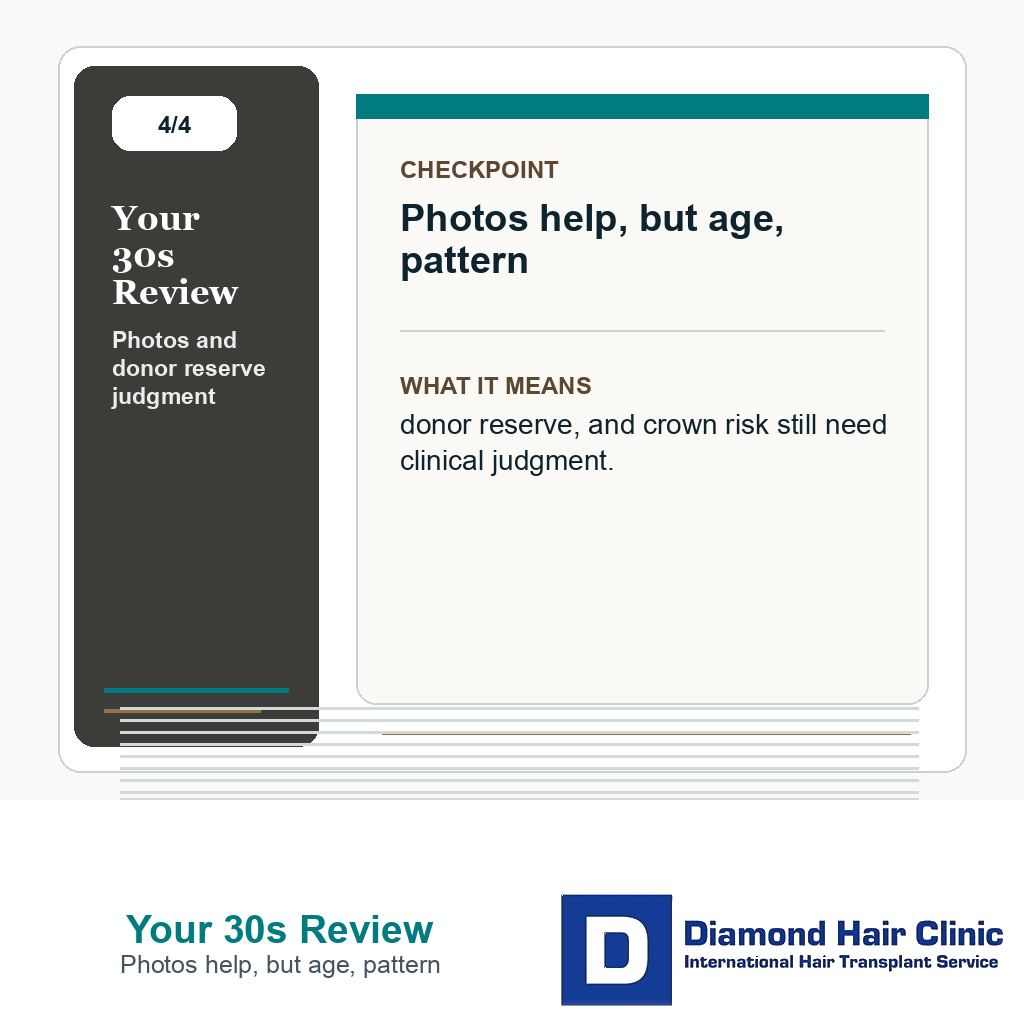 Your 30s Review carousel slide about photos help, but age, pattern