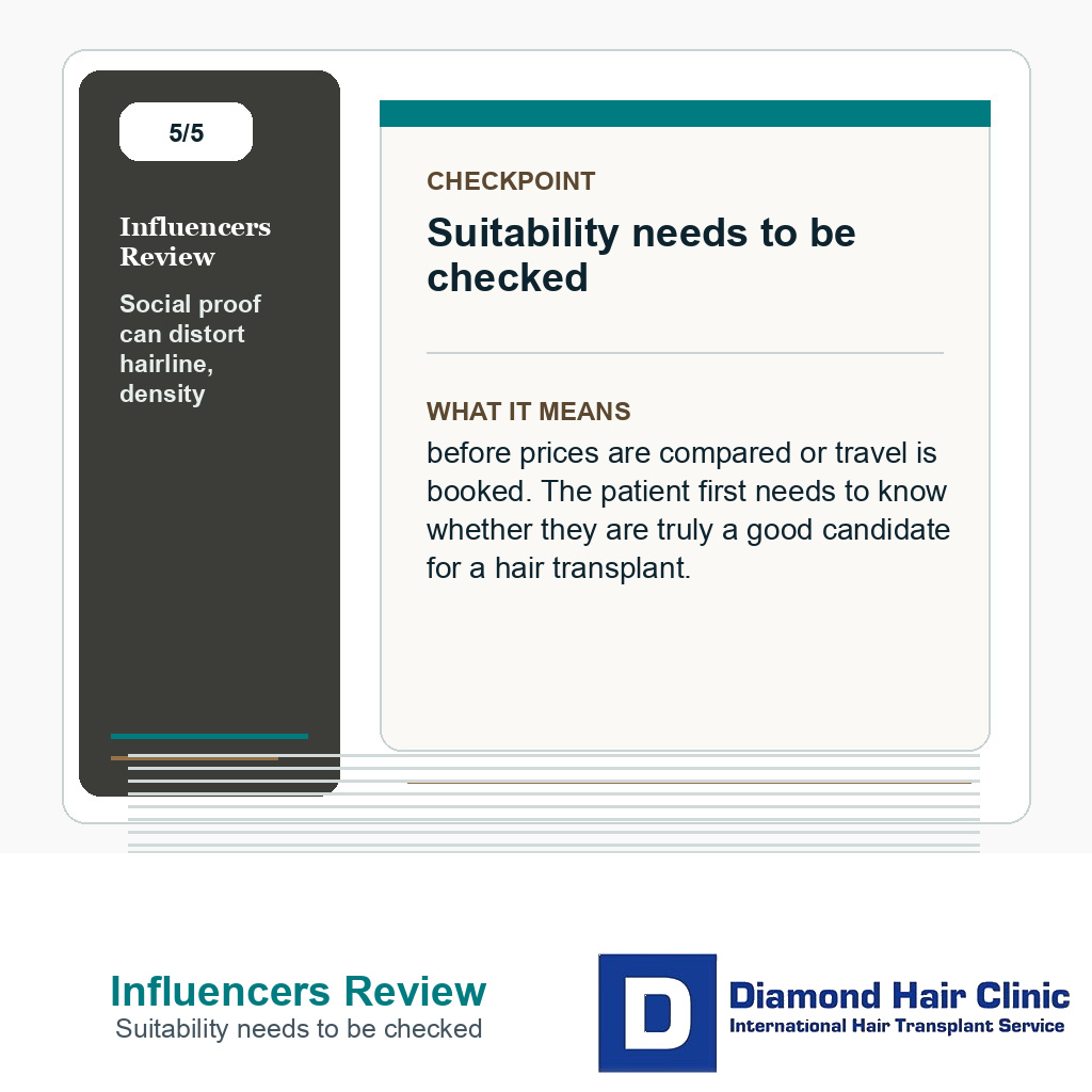 Influencers Review carousel slide about suitability needs to be checked