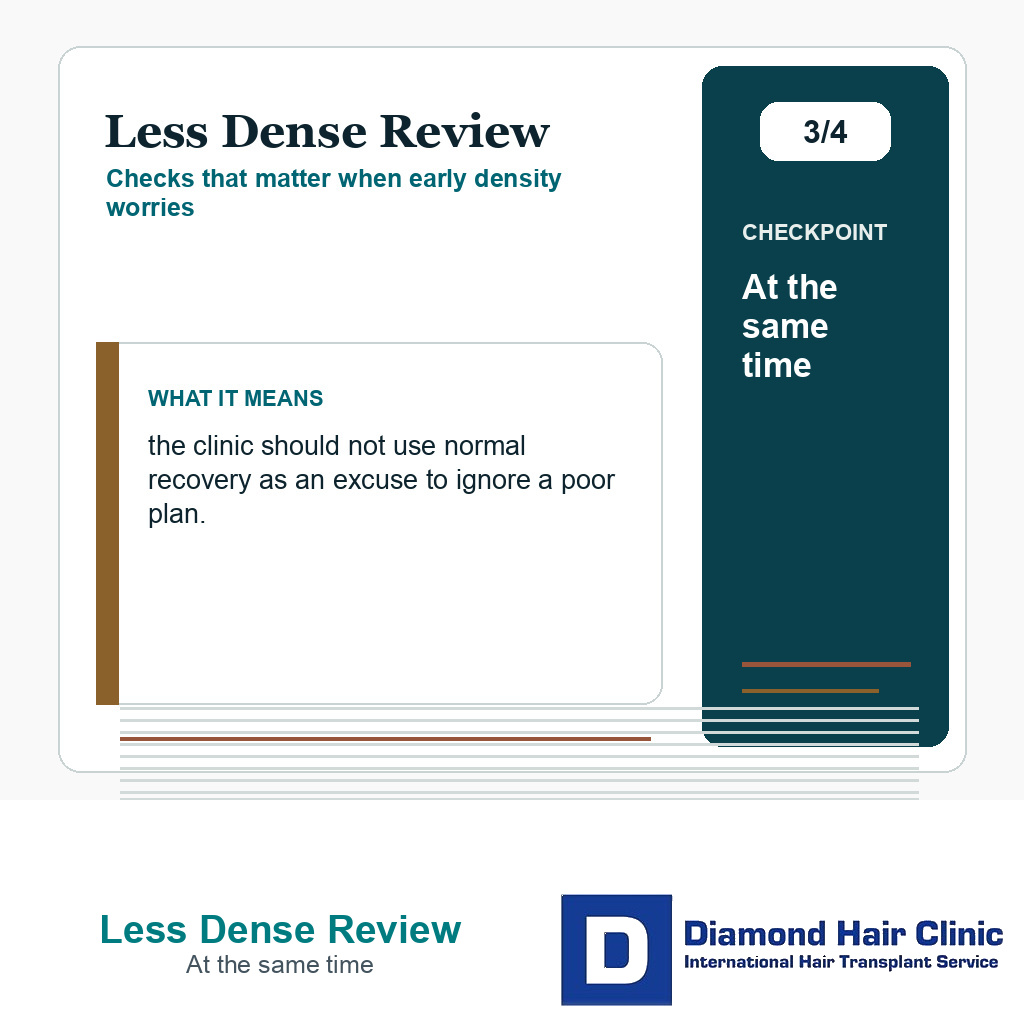 Less Dense Review carousel slide about at the same time
