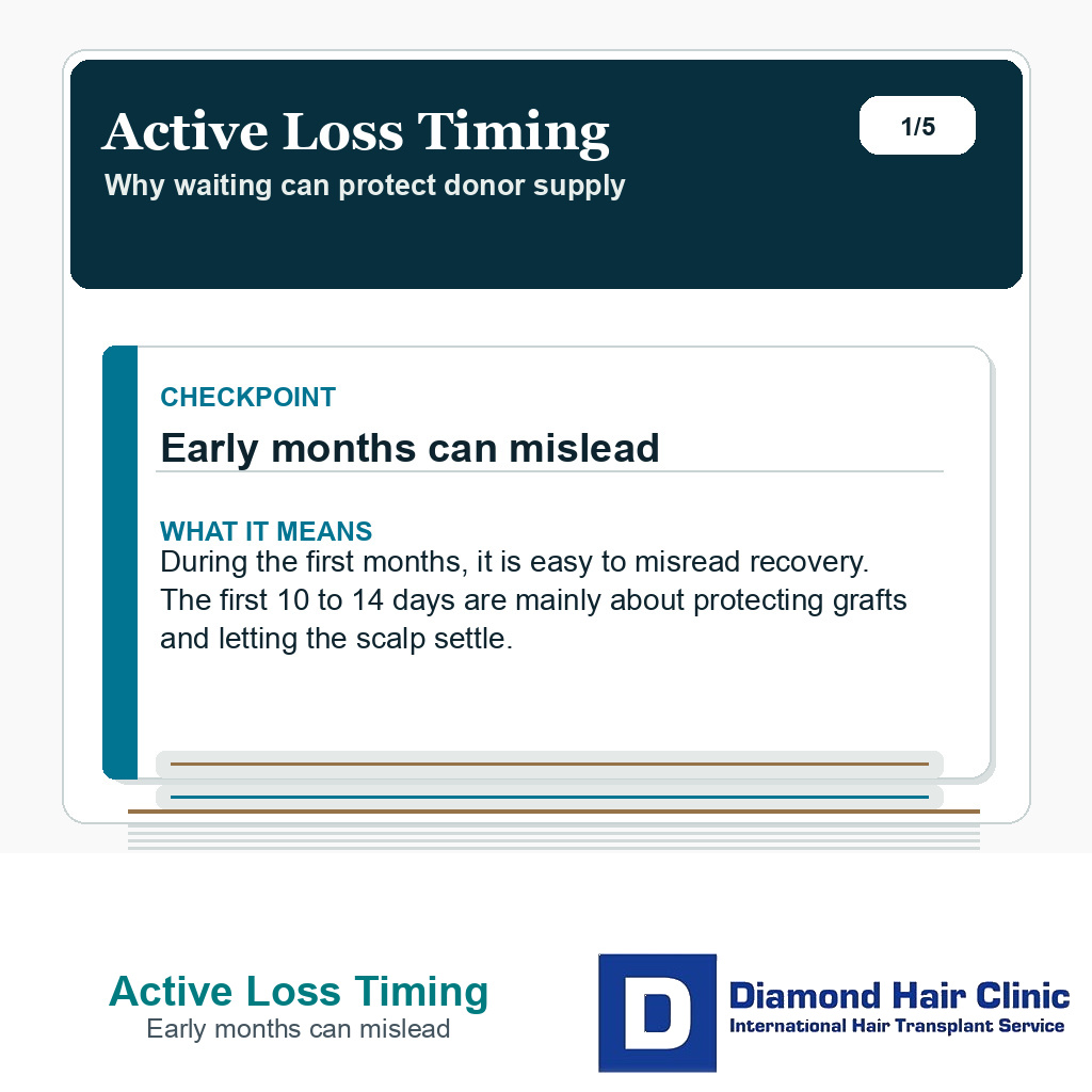 Active Loss Timing carousel slide about early months can mislead