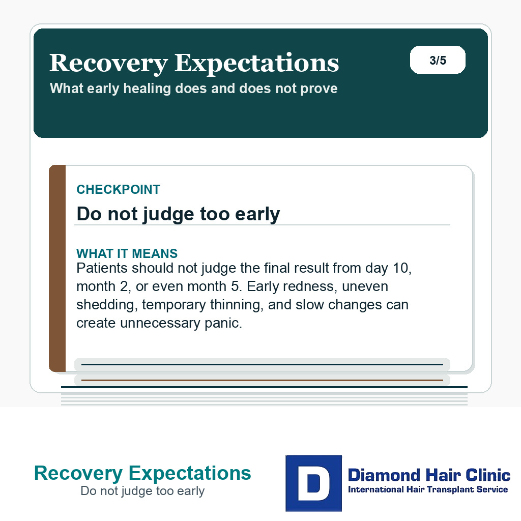 Recovery Expectations carousel slide about do not judge too early