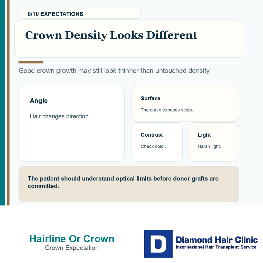 Hairline or crown priority carousel slide 8 explaining crown density looks different