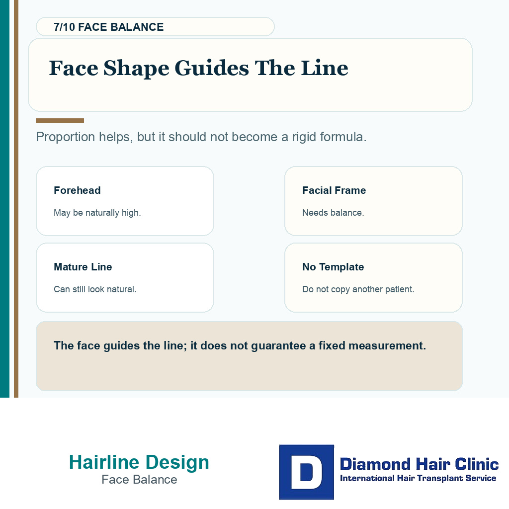 Hairline design planning carousel slide 7 explaining face shape guides