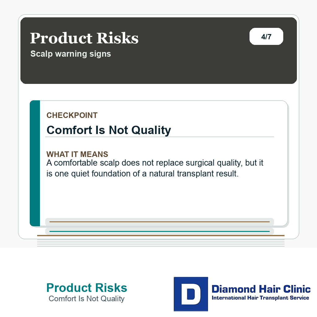 Product Risks carousel slide about comfort is not quality