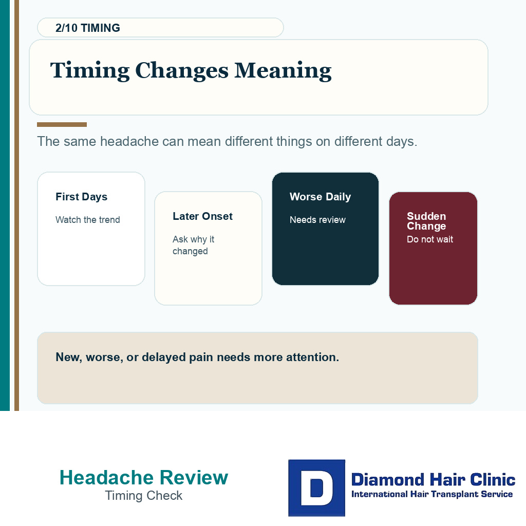 Headache after hair transplant carousel slide 2 explaining timing changes meaning