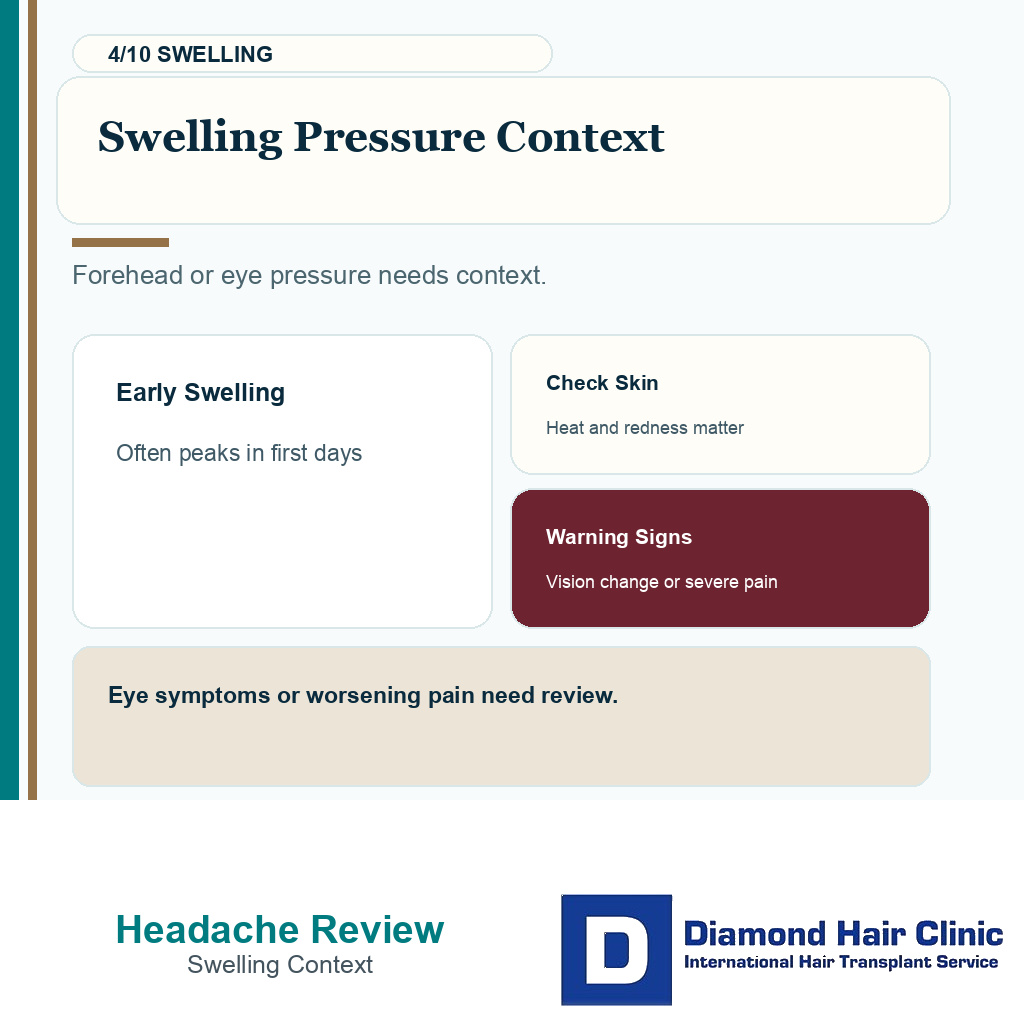 Headache after hair transplant carousel slide 4 explaining swelling pressure context
